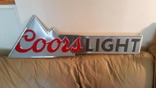 Coors Light Tin Sign.  Fast