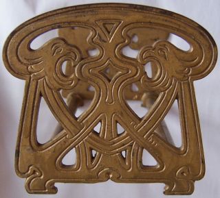 Antique H.  L.  Judd Company Bronzed Cast Iron Book Rack Adjustable Art Nouveau