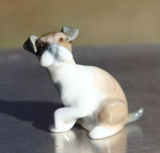 Lladro Dog Puppy Figurine Paw Up Rare? Retired? Porcelain Hand Painted Mini