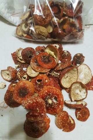 Amanita Red Mushrooms Dried Caps (200 G. ) 7oz.  Top Quality