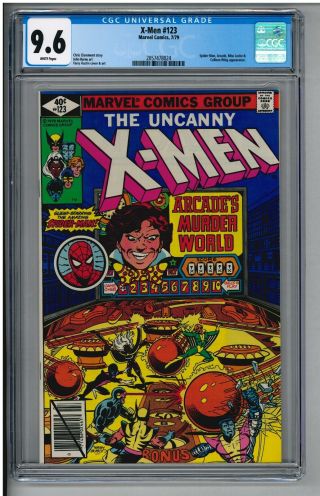 Uncanny X - Men 123 Cgc 9.  6 Nm,  White Pages Spider - Man Byrne Art 7/1979 Not 9.  8