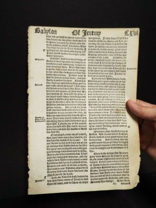 1549 Matthew/tyndale Bible Leaf - Small Folio - Jeremiah