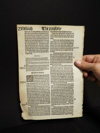 1549 Matthew/Tyndale Bible Leaf - Small Folio - Jeremiah 2
