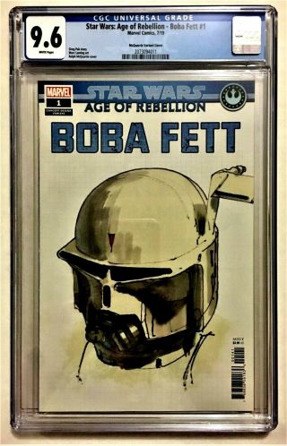 Star Wars: Age Of Rebellion - Boba Fett 1 Cgc 9.  6 Mcquarrie Concept Variant Cover