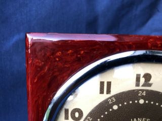 Bakelite Art Deco Catalin Clock Janes Colony Co Faturan Cherry Amber 1930 3
