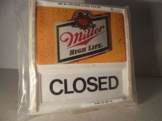 1987 Miller High Life Beer Open / Closed Sign Milwaukee Brewing Co Mechanical