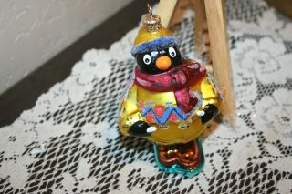 Christopher Radko " Skiing Penguin " Christmas Ornament Made In Poland