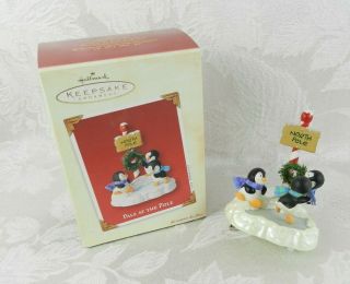 Hallmark Christmas Ornament - Pals At The Pole - 2003 Penguins Wind Up
