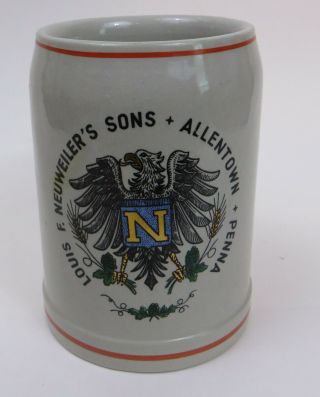 Louis Neuweiler Sons Beer Ceramic Mug Pottery Stein West Germany Allentown Pa