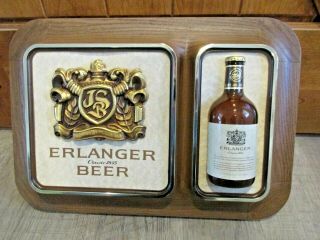Vintage 1979 Erlanger 3 - D Beer Man Cave Bar Sign - Schlitz Brewing Co.  Nos