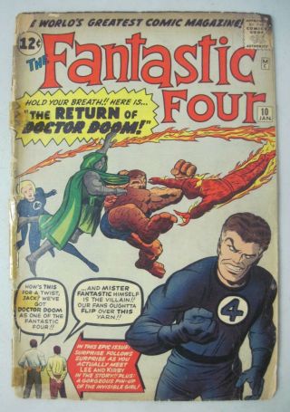 Fantastic Four 10 Marvel Comics 1963 Stan Lee Jack Kirby Return Of Doctor Doom