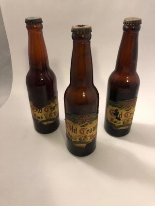 Vintage 3 Old Crown Beer Fort Wayne,  Ft Indiana In Labeled Bottles W/neck