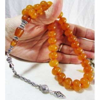 Amber Stone Islamic Prayer 33 Beads Tasbih Misbaha Rosary Tasbeeh