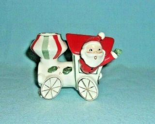 Napco Japan Vintage Christmas Santa Train Engine Candle Holder With Paper Label