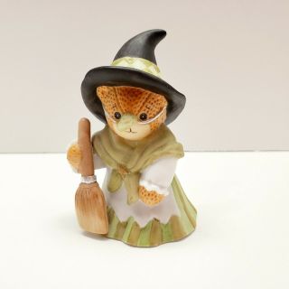 Lucy Rigg Enesco Lucy & Me 3 " Bear Dressed As Witch Halloween 1990 Vtg Figurine