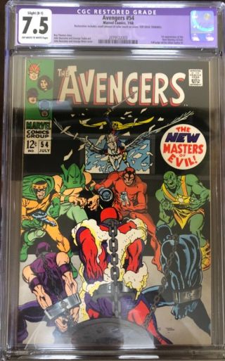 Avengers 54 Cgc 7.  5 Restored.  1st Cameo Of Ultron Restored But Under Graded