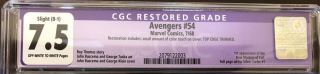 Avengers 54 CGC 7.  5 restored.  1st cameo of Ultron Restored but under graded 2