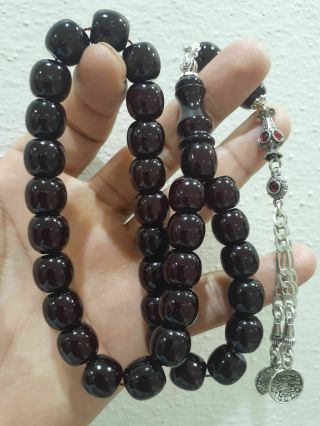 Cherry Faturan Rosary Islamic Tasbeh Prayer Beads Bakelite Amber Masbaha 33 Rare