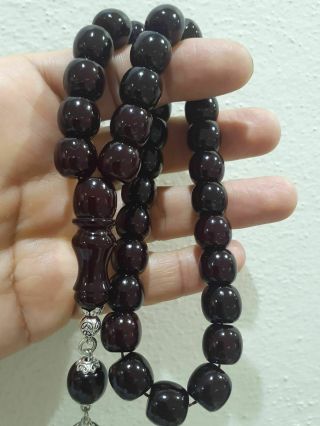 Cherry Faturan rosary islamic Tasbeh Prayer Beads Bakelite Amber Masbaha 33 rare 2