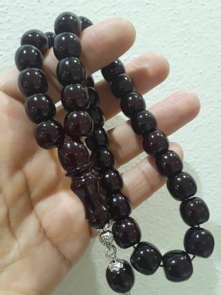 Cherry Faturan rosary islamic Tasbeh Prayer Beads Bakelite Amber Masbaha 33 rare 3