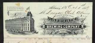BEVERWYCK 1889 PRE - PRO FACTORY SCENE BILLING FORM PRE - PROHIBITION BEER ALBANY NY 2