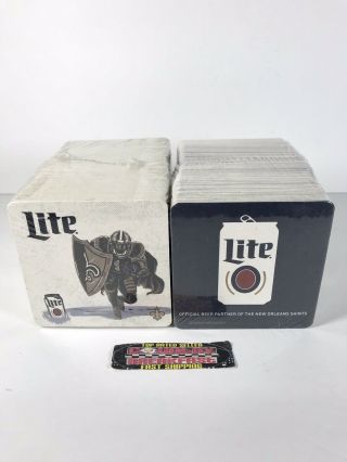 Miller Lite Orleans Saints Nfl Beer Coasters 200 Count 2 Pack -