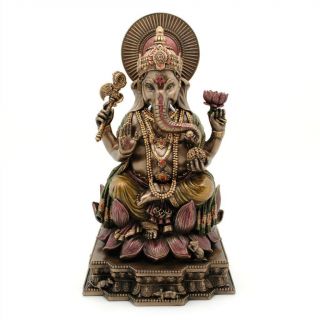 Ganesha Statue 8 " Hindu Elephant God Bronze Resin Lord Of Success Ganesh Quality