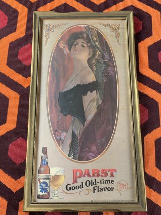 Pabst Blue Ribbon Good Old Time Flavor Woman Sign