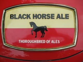 Old Beer Sign: Black Horse Ale " Thoroughbred Of Ales " Wall Or Standup Sign