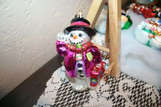 Christopher Radko Cute Snowman Christmas Ornament Made In Poland