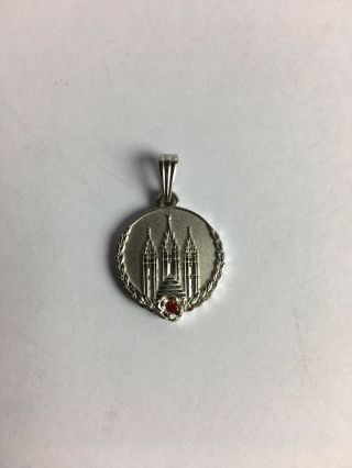 Lds Mormon Salt Lake City Temple Necklace Pendant Iri Red Stone Joseph Smith