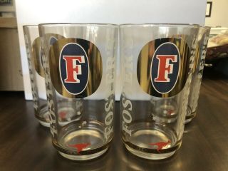 Vintage Foster’s Beer 25oz.  Oil Can Size Glasses - Set Of 4 - Rare Old Stock.