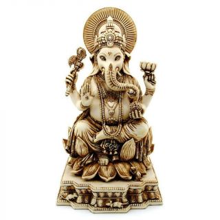 Ganesha Statue 8 " Hindu Elephant God Ivory Color Resin Lord Of Success Ganesh