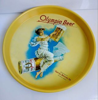 Vintage Olympia Brewing Co Beer 13 " Metal Advertising Tip Serving Tray