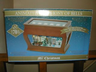Mr.  Christmas Animated Symphony Of Bells Train Wooden Music Box As - Is