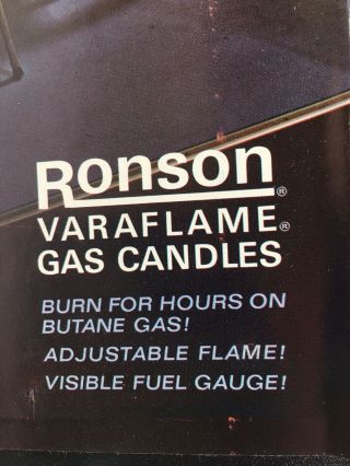 Vintage Ronson Varaflame Gold Tone Tapered Gas Candles Uses Butane Vintage 3