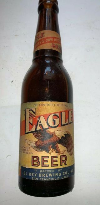 Eagle Beer San Francisco California Brewing Co Irtp U - Permit Bottle Sign Can