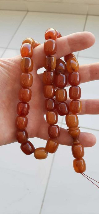 rare yellow Faturan rosary islamic Tasbeh Prayer Big Beads Bakelite Amber German 3