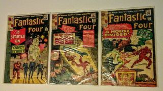 Fantastic Four 29,  31,  34 (vg) (aug 1964,  Marvel)