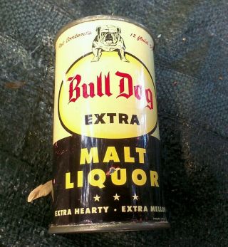 Bull Dog Extra Malt Liquor Flat Top Beer Can