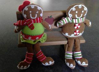 Corduroy Gingerbread Boy And Girl Sitting On A Bench