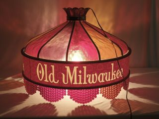 Plastic Old Milwaukee Ceiling Light - Beer Bar Sign - Pool Table Light