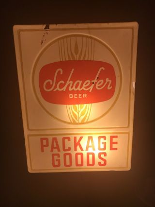 Very Rare Schaefer Beer Light Up Sign Vintage " Packaged Goods "