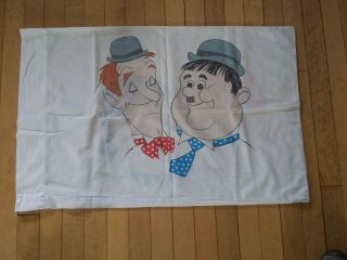 Vintage Laurel And Hardy Pillowcase 2 Sides Featured Faces One (1) Pillowcase