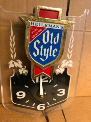 Heilman Old Style Vintage Lighted Bar Clock With Org.  Stickers Embosograph Disp.
