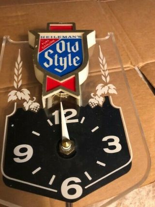 Heilman Old Style Vintage Lighted Bar Clock with Org.  Stickers Embosograph Disp. 2