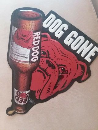 Vintage Red Dog Metal Embossed Beer Sign Good 24 " By 21 "