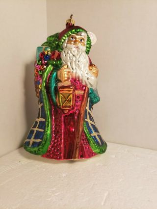 Vintage Christopher Radko Santa With Lantern Christmas Ornament