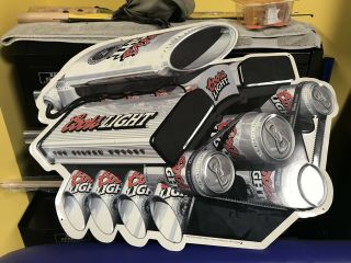 Coors Light Beer Tin Sign Motor And Coots Light Referee Shirt