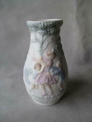 Charming Lladro Matte Miniature Vase - Children Playing